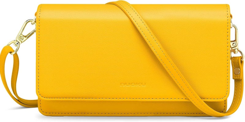 Nuoku Crossbody Bag for Women Cellphone Little Purse with Credit Card Slots Lightweight Leather Wristlet Wallet | Cellphone, Little Purse, Lightweight - Image 1